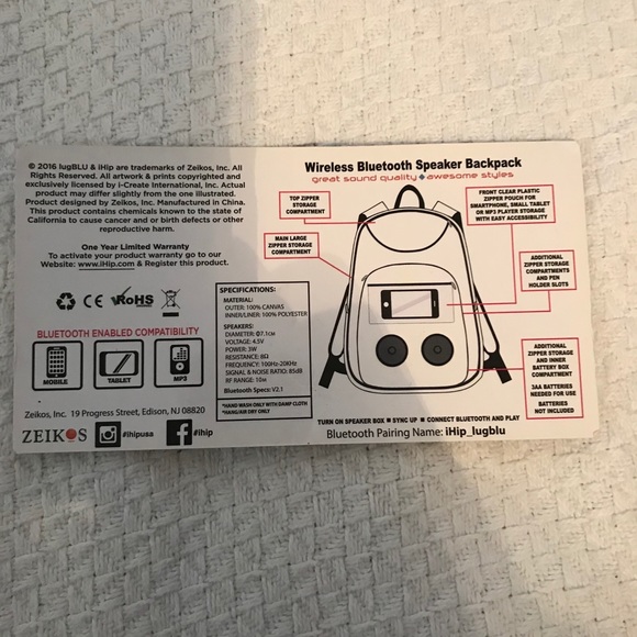 lugBLU Wireless Bluetooth Speaker Backpack - Picture 10 of 10